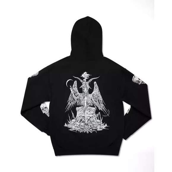 NWOT Spencer’s Woman’s Small Black Baphomet Graphic Hoodie - Picture 5 of 10